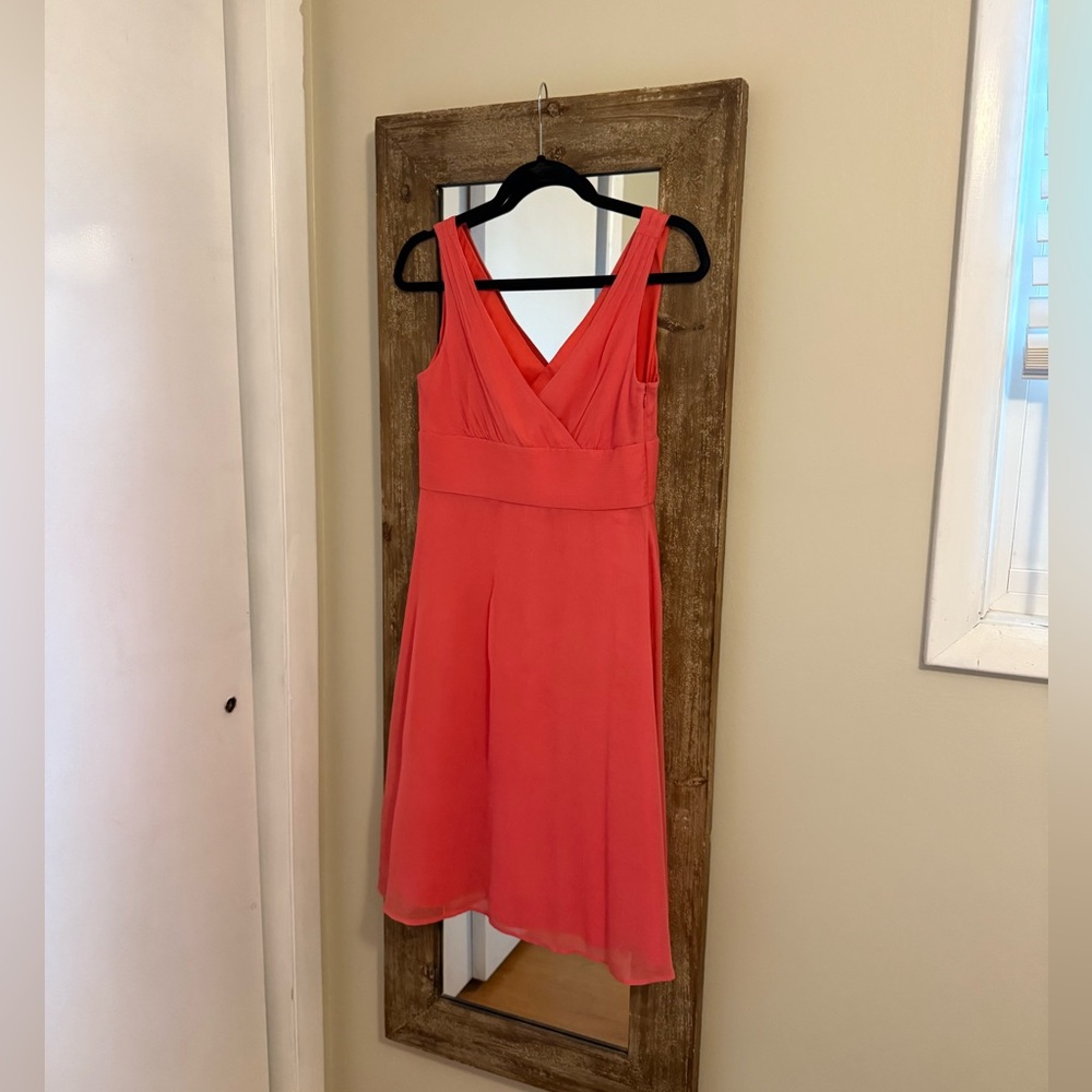 J. Crew Vibrant Coral High Low Dress